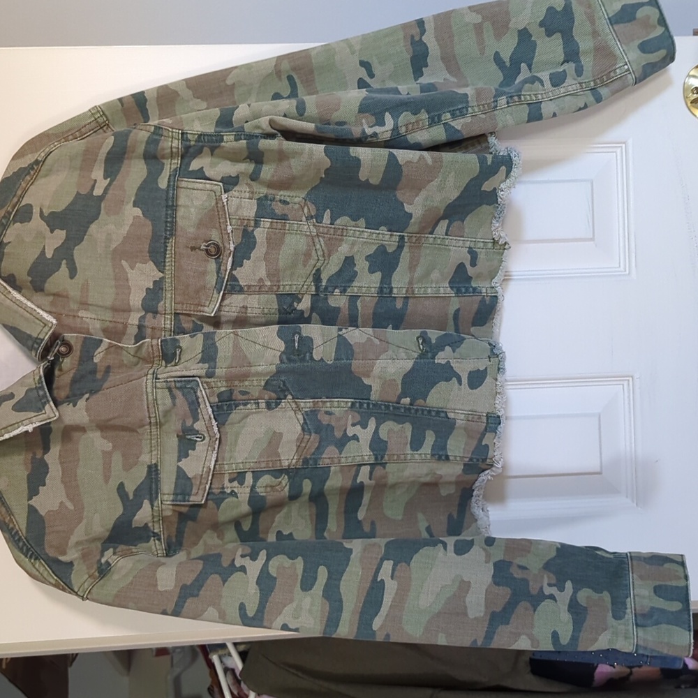 Free People Short Camo Jacket